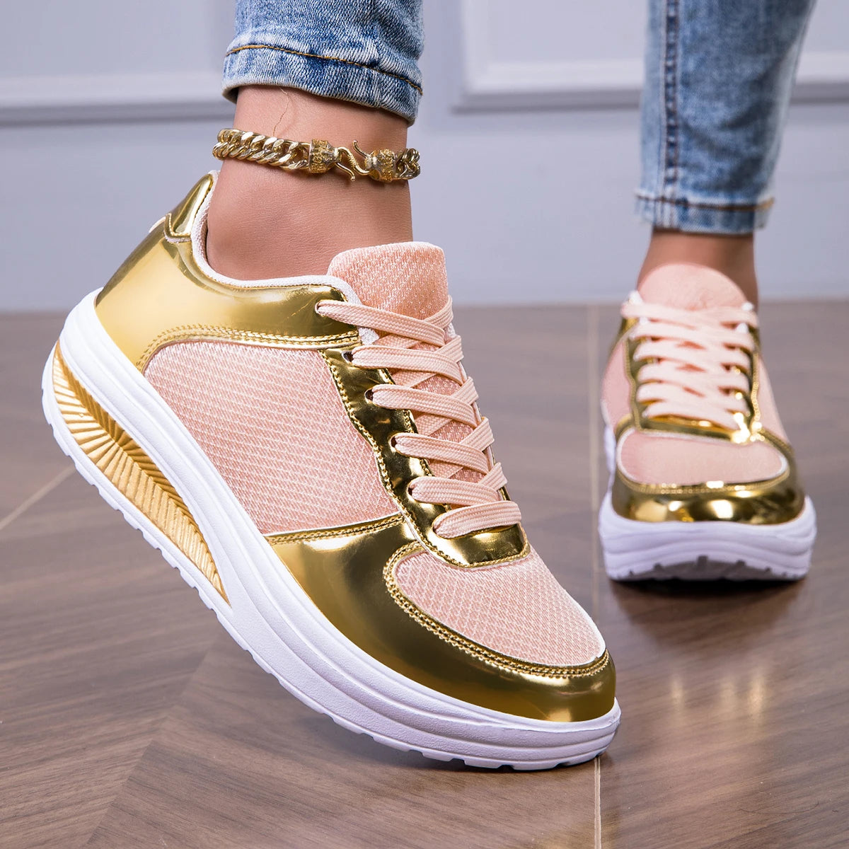 Sneakers For Women Fashion Glitter Girls Women's Casual Shoes/Tennis Shoes For Women Lightweight Walking Shoes