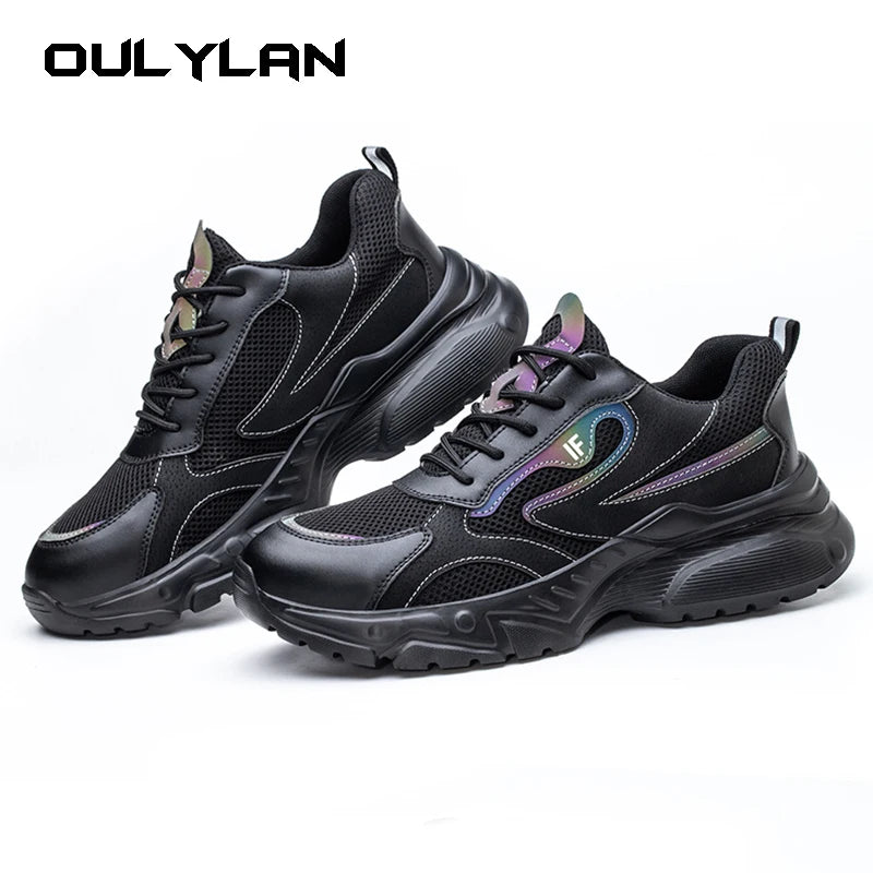 Men's Safety Shoes Working Protective Shoes Steel Toe Anti Smash/Anti Piercing Work Shoes Men Knit Sports Running Sneakers