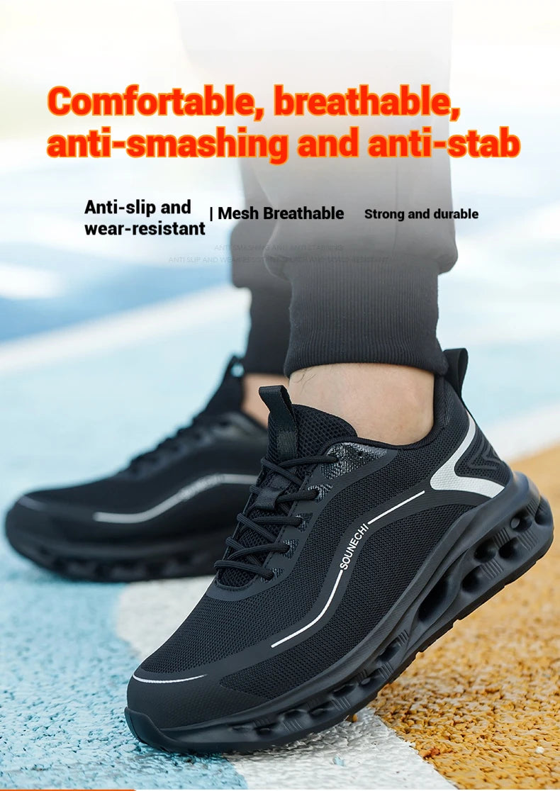 Men's Safety Shoes Anti-Impact Anti-Piercing Lightweight Work Shoes/Lightweight Breathable Sporty Design for Outdoor Work Shoes