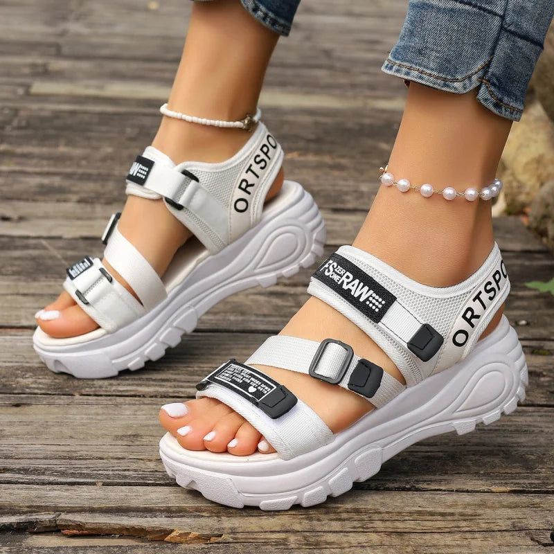 Sports Sandals Women's Beach Shoes Thin Straps Thick-Soled Shoe/Summer New Styles Soft Soles Versatile Comfortable Simple