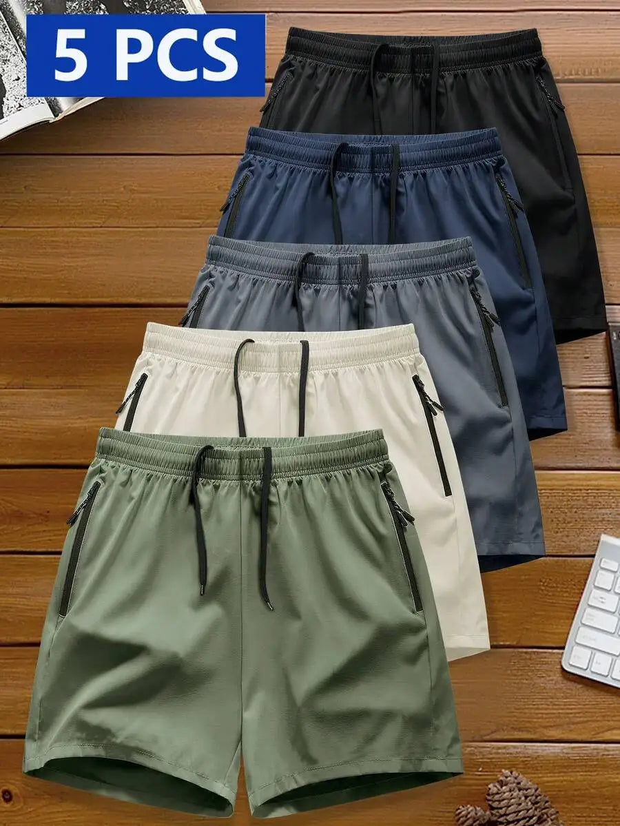 Manfinity Homme 5pcs/Set Men's Spring Summer Sports Shorts Casual Shorts