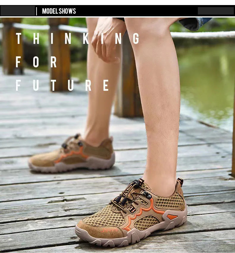 Oulylan Summer Breathable Men Hiking Shoes Mesh Outdoor Men/Climbing Shoes Men Sport Shoes Quick-dry Water Shoes