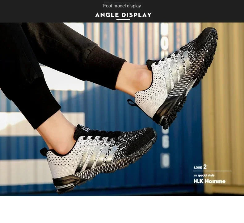 Men Casual Sneakers Summer Breathable Sport Shoes Lightweight Outdoor/Mesh Running Shoes Athletic Jogging Tennis Walking Shoes