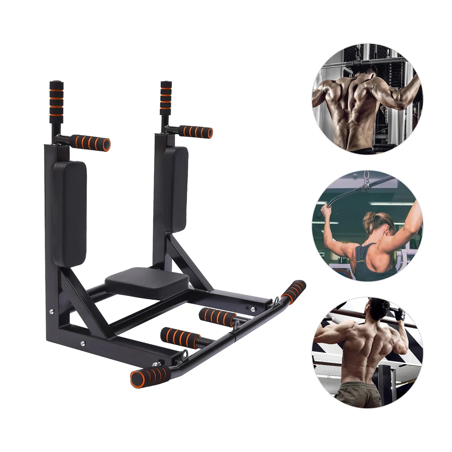 Wall Mounted Pull Up Bar Chin Up bar Multifunctional Dip Station/for Indoor Gym Workout Training Equipment Fitness Dip Stand