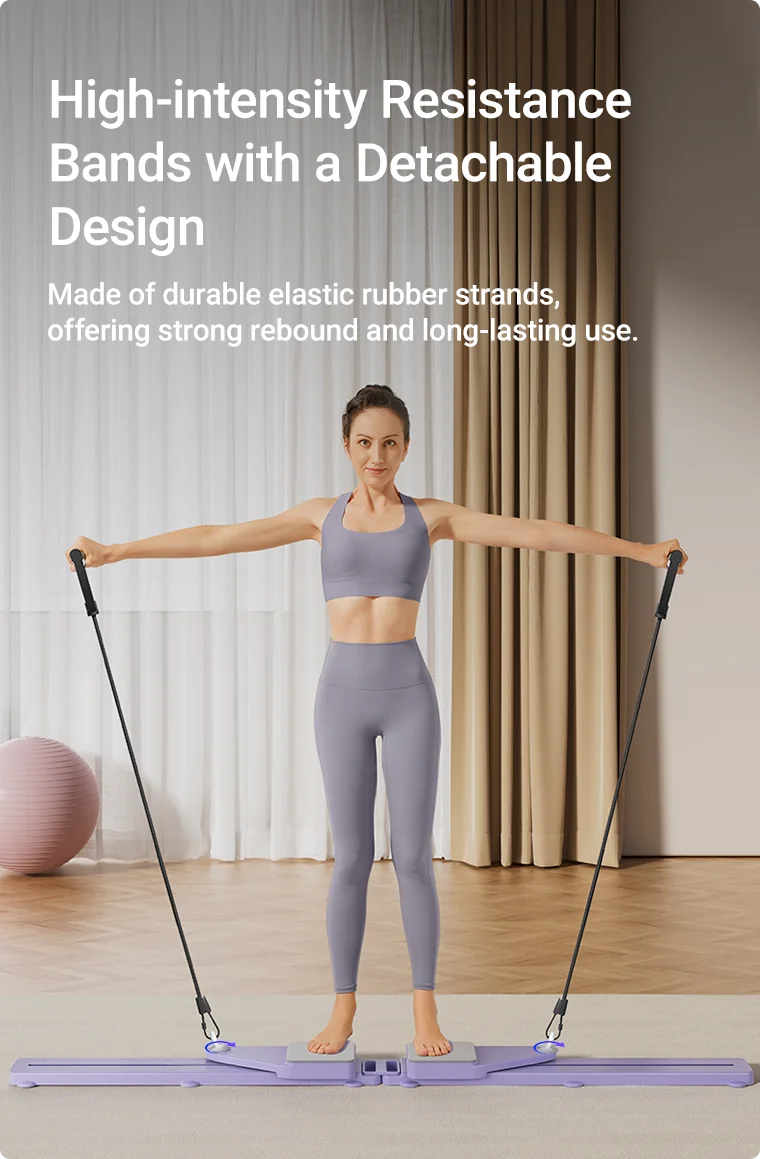 2-in-1 Abs & Ski Board Portable Core/Leg Trainer Split/Pilates-Reformer for Home Gym Lightweight Full-Body Fitness