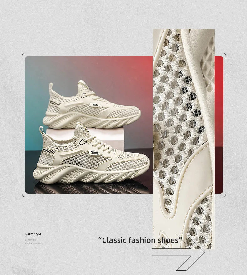 Outdoor Shoes Summer Thin Breathable Mesh Hollowed Out Shoes/for Men's Lightweight Sneakers Sports Running Shoes