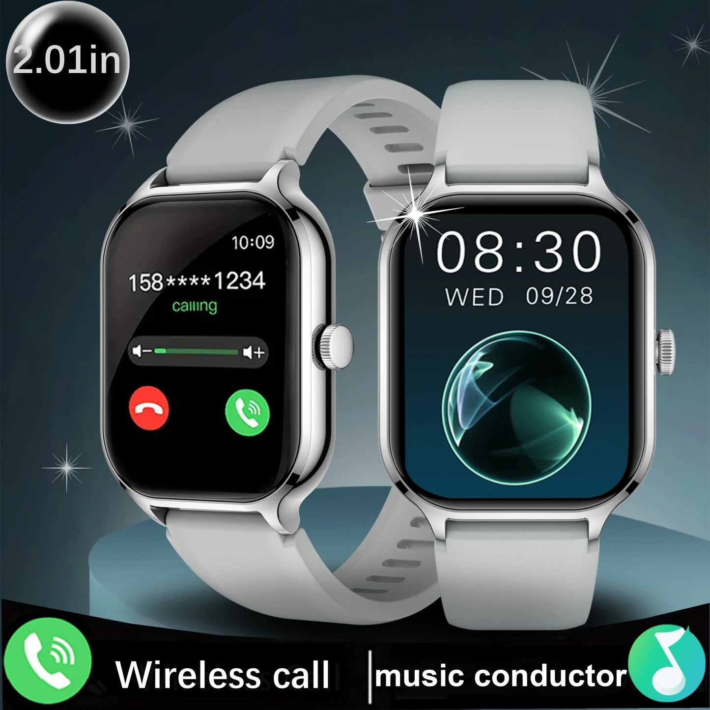 Smart watch, wireless calling/dial, multi-Sport mode/information reminder Various APP Reminders for iPhone/Android