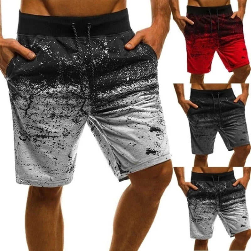 Fashion Men Casual Shorts Fashion Printed Joggers Shorts/Summer Drawstring Slim Workout Shorts Outside