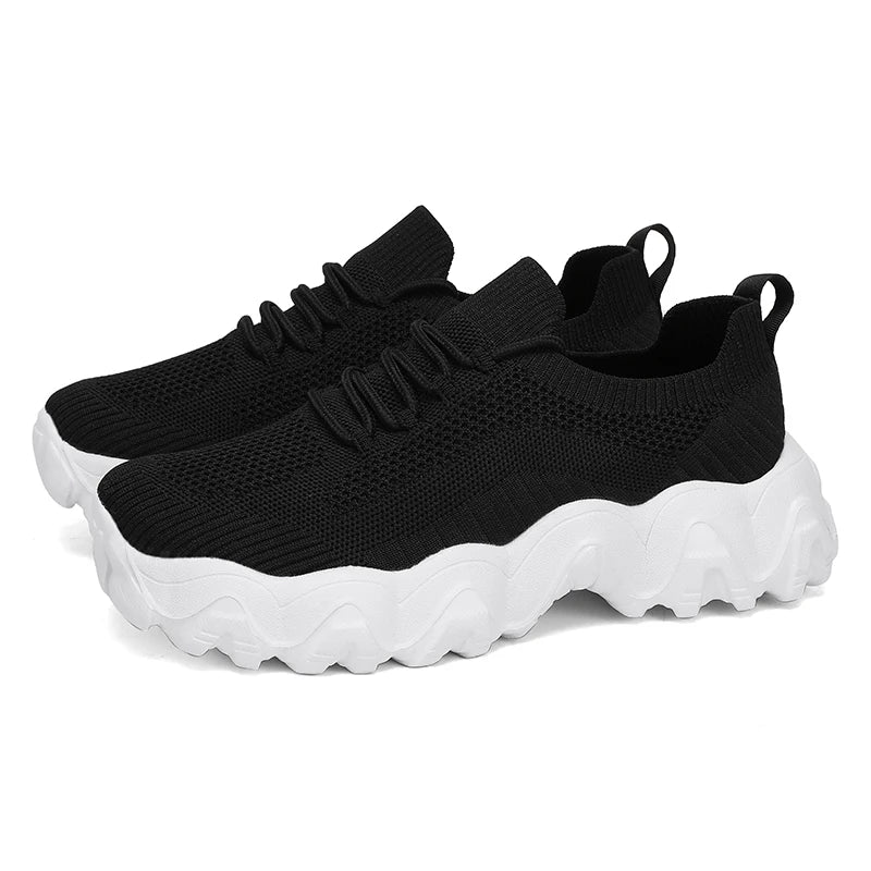 Women' Cute Lace Up Mesh Shoes Versatile Fashionable Design Sneakers/Lightweight Breathable Comfort Outdoors Walking Train Shoes