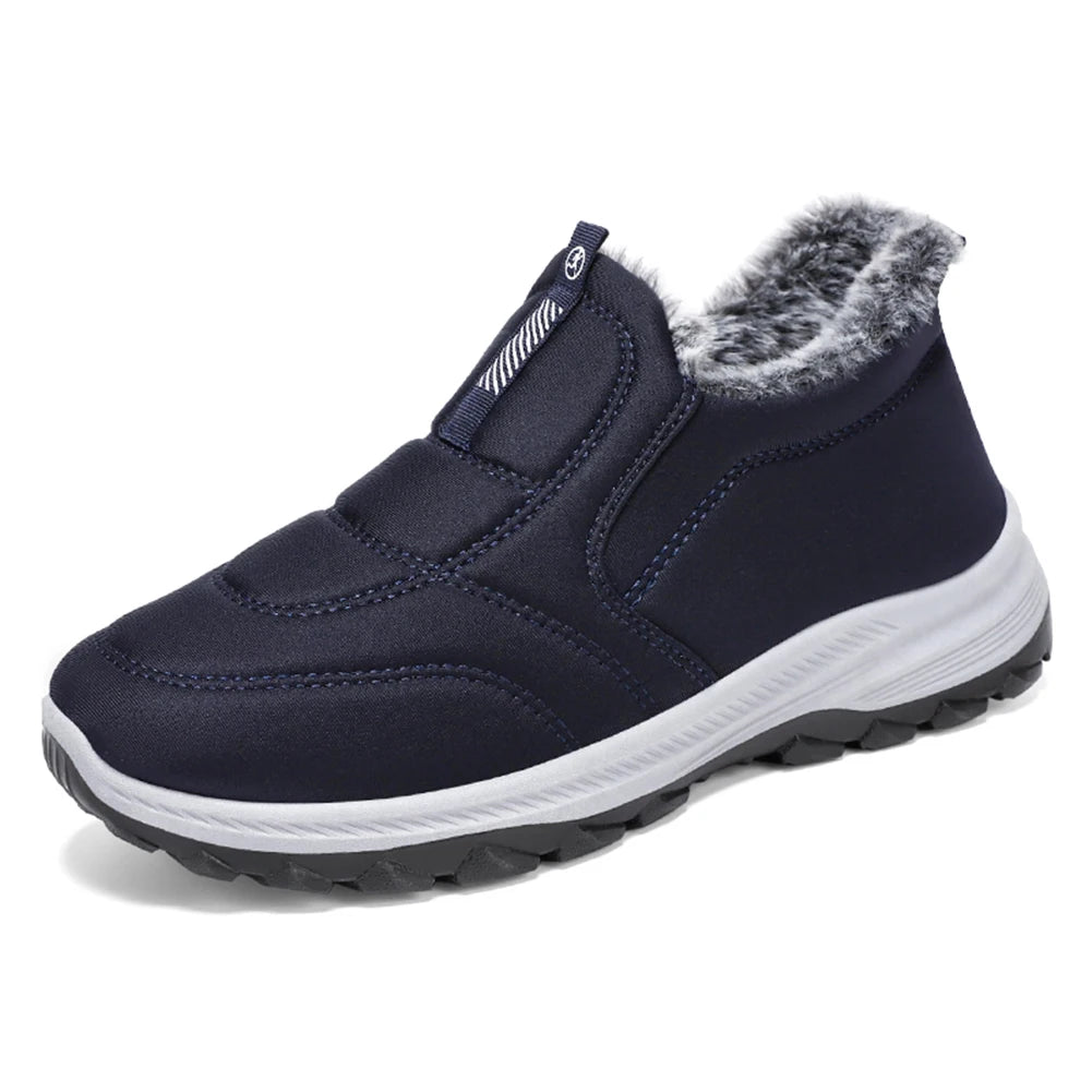 Warm Walking Shoes Lightweight Thermal Ankle Boots Comfortable/Slip On Sneakers Winter Thick Fur Shoes for Travel Hiking