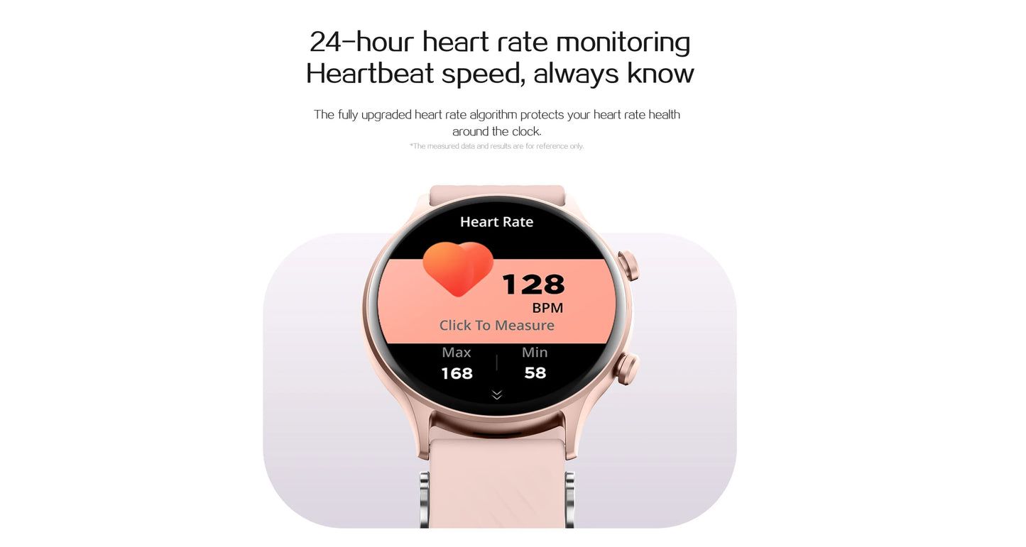 LIEFBEE Round smartwatch can answer/make calls, over 100+ Sportports modes/heart rate sleep monitoring step counting