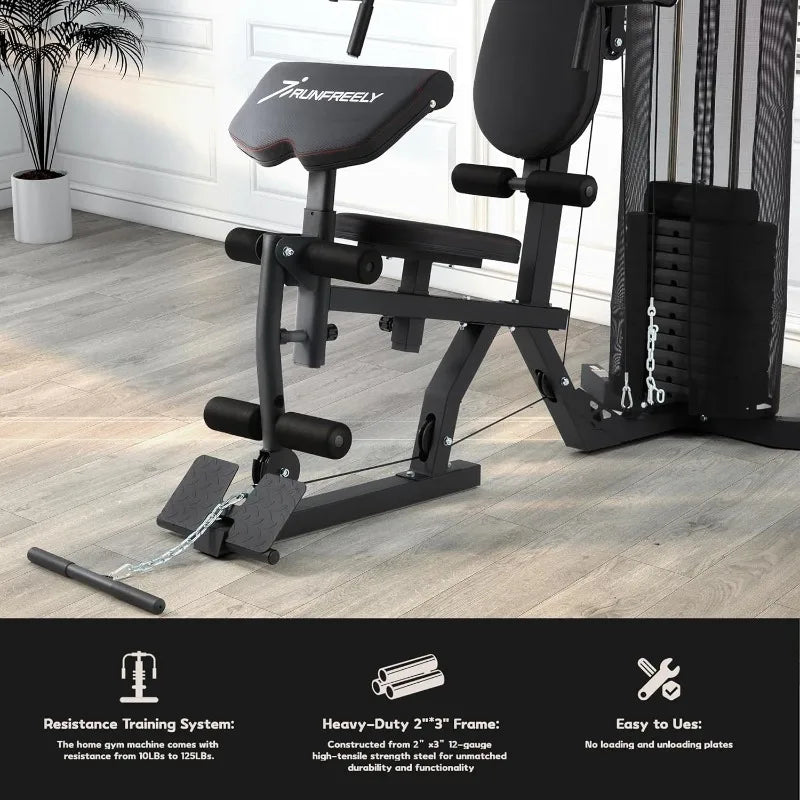 All-in-one Weight Machine for Home Gym Multifunction Workout Station/Equipment with 150LBS Weights Stack
