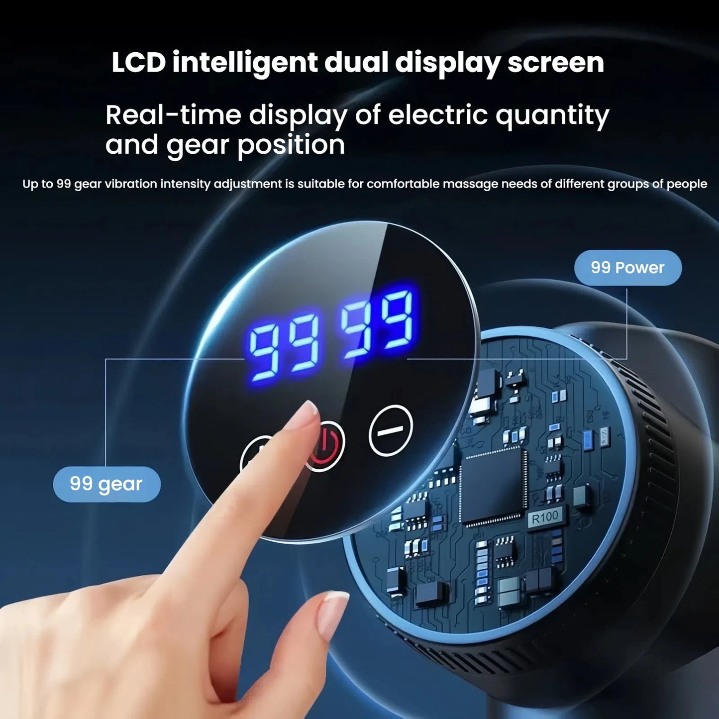 Massage Gun LCD Touch Screen Muscle Fasciitis Pain Relief/Recovery Suitable Alleviating for Athletes and Office Workers