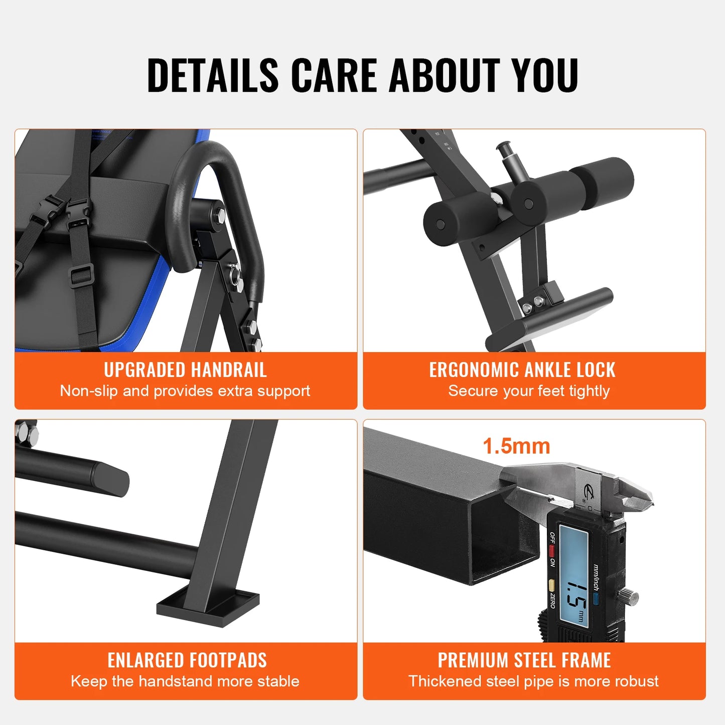 VEVOR Inversion Table Heavy Duty Decompression Back Stretcher/Machine Strength Training Equipment with Headrest