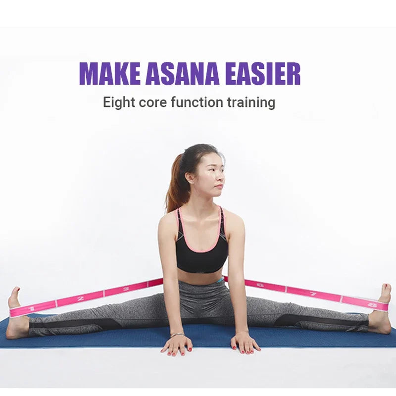 Multi-Section Elastic Yoga Resistance Bands Adult Child Dance Training/Gym Home Pilates Exercise Pull Strap Belt Fitness Sport