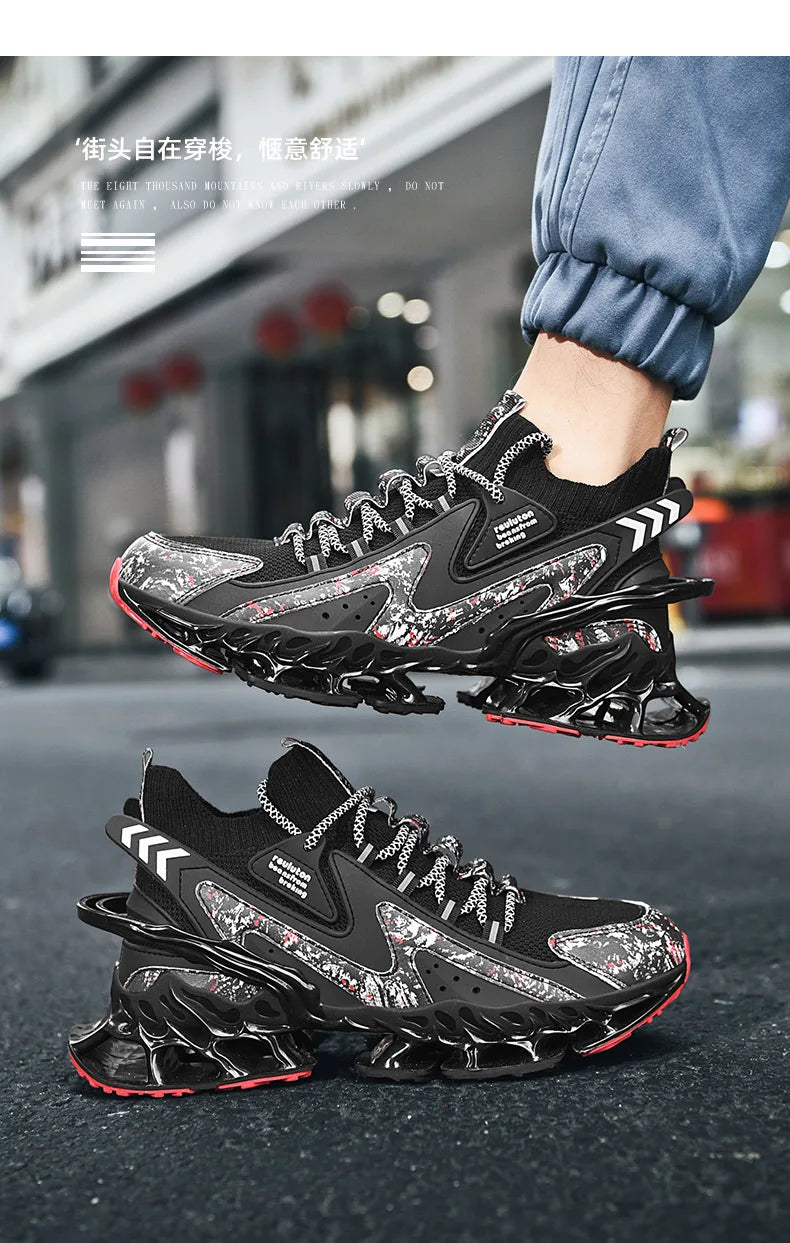 Men's Running Shoes Blade Non Slip Fashion Sneakers/Breathable Mesh Soft Sole Casual Athletic Walking Shoes
