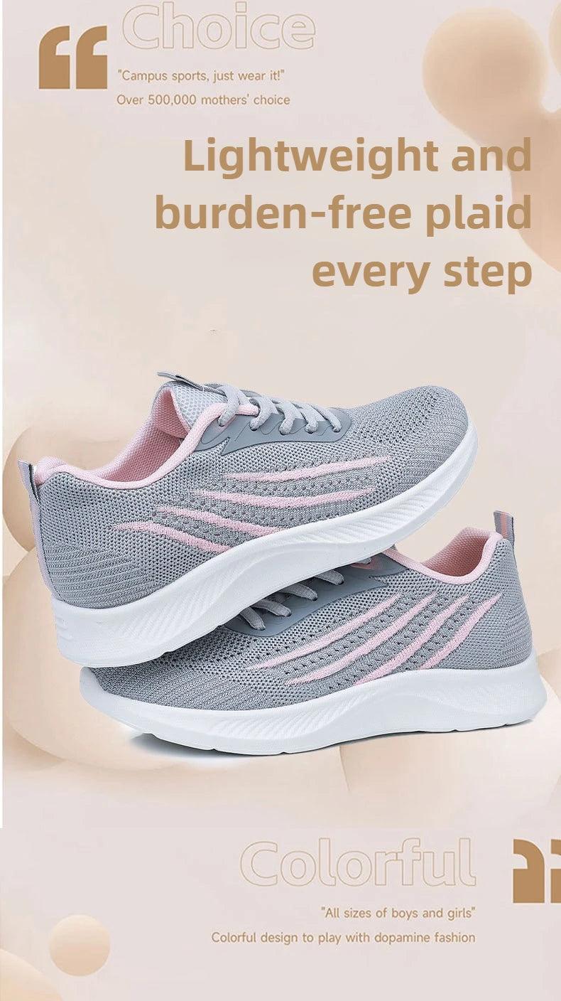 Women's Lightweight Running Shoes Summer Breathable Lace-Up/Gym Walking Training  Cushioned Sole Non Slip Fatigue Relief Casual