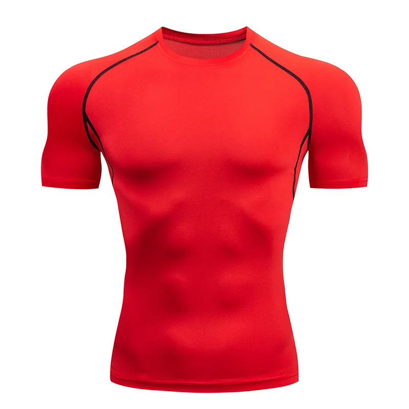 Men Short Sleeve t-Shirt Quick Dry Compression Shirts Fitness/Gym t-Shirts Sport Bodybuilding Shirt Running Football Tee Shirts