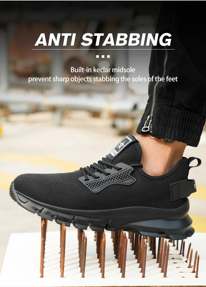 Soft-soled comfortable anti-smash/anti-puncture and breathable safety shoes
