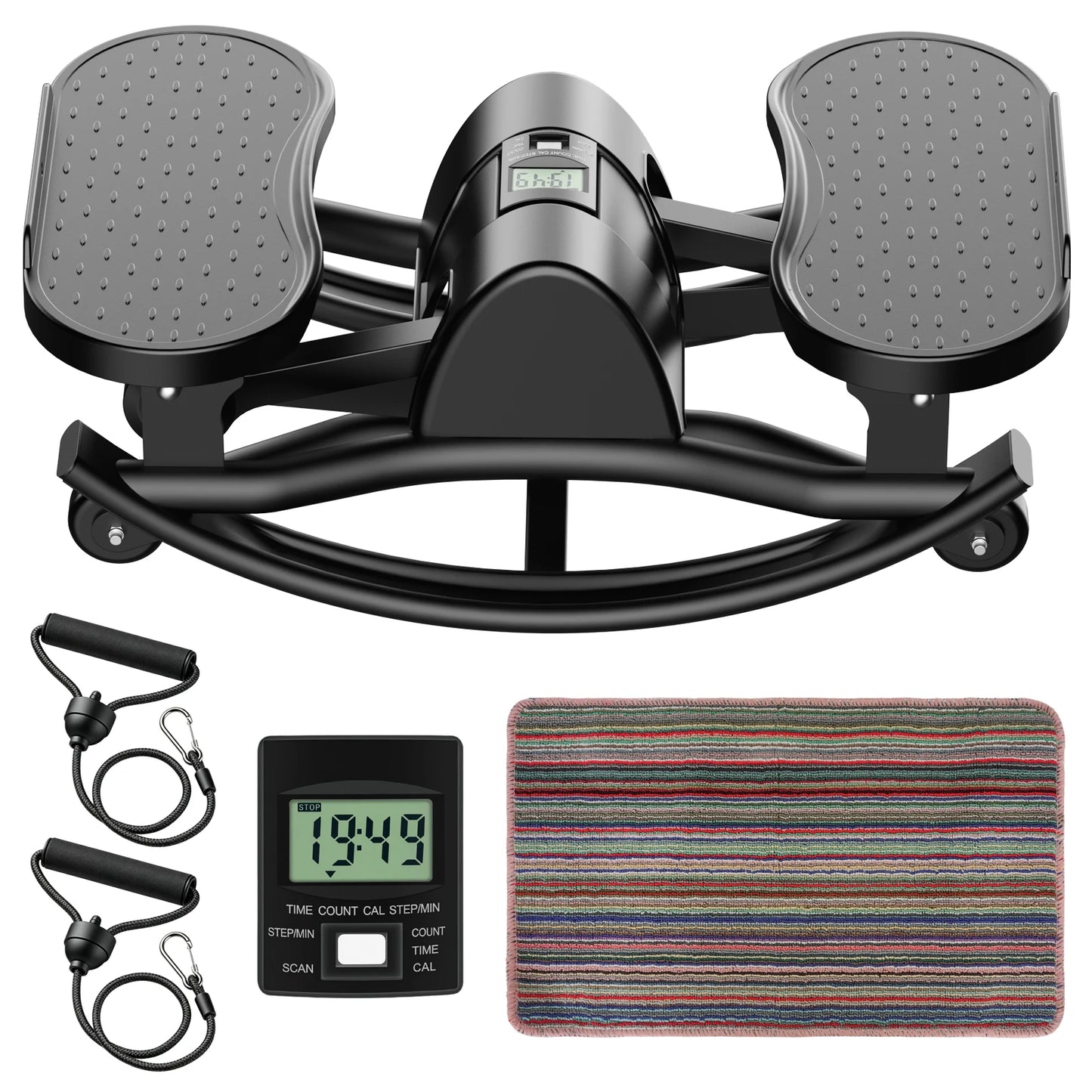 Swing Stepper Machine Intelligent Non-Slip For Exercise/Twist Stair Stepper Trainer Full Body Workout 220 lbs with Digital Display