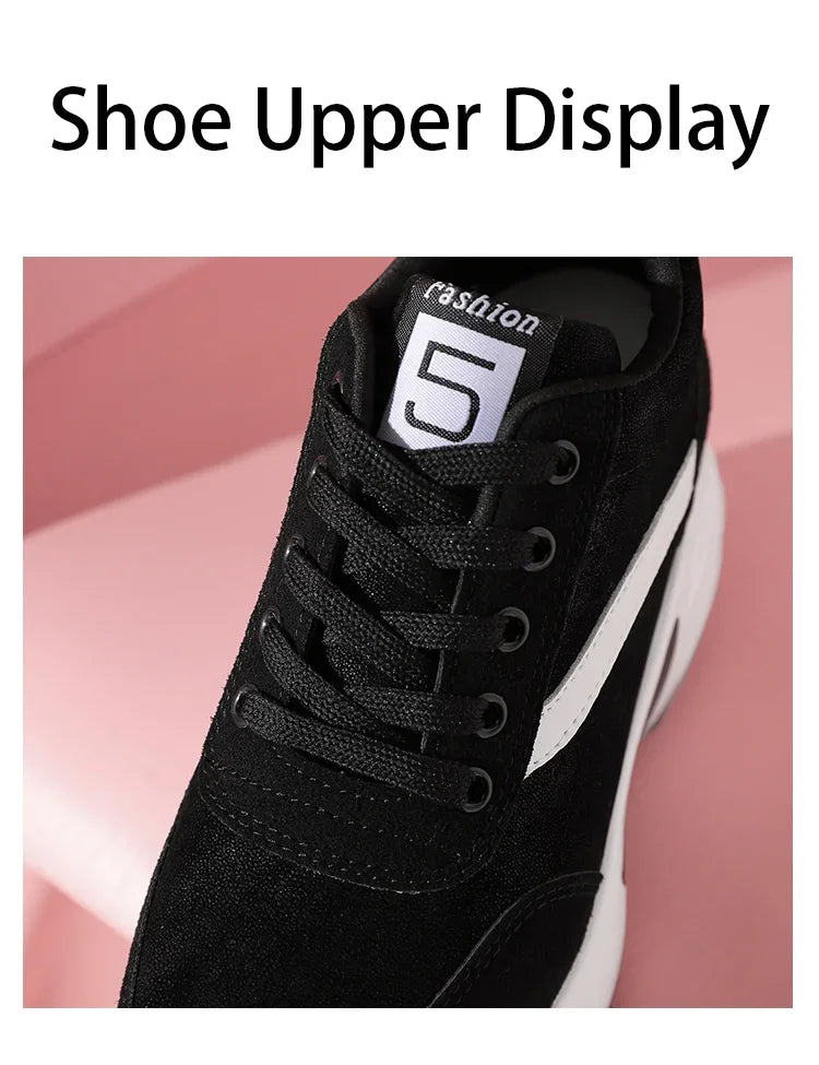Women Air Cushion Sneaker Insole Increase Height/Brand Sport Shoes High Bottom Outdoor Daily Walking Shoes