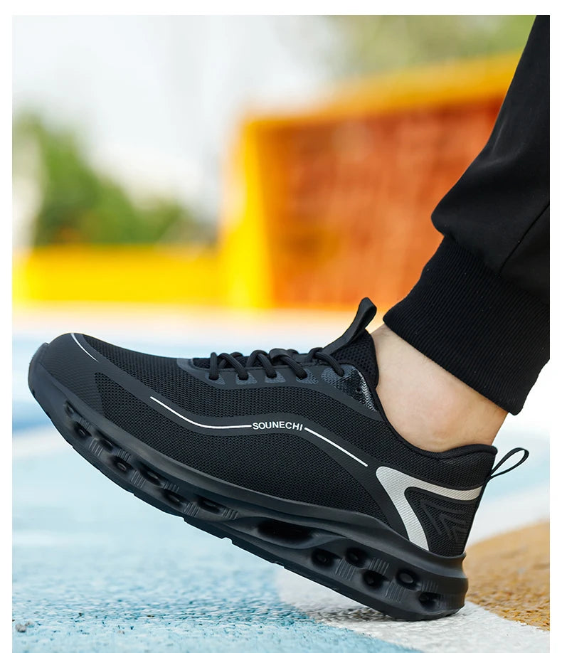 Men's Safety Shoes Anti-Impact Anti-Piercing Lightweight Work Shoes/Lightweight Breathable Sporty Design for Outdoor Work Shoes