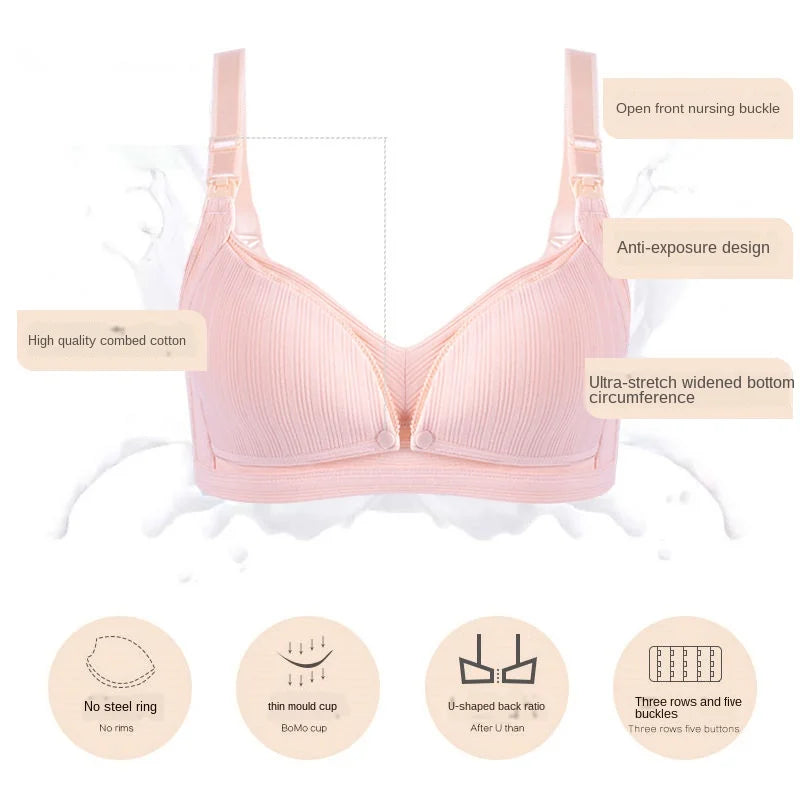 New Cotton Nursing Bra Natural Color Summer Breathable/Breastfeeding Bras for Women Maternity Bra Plus Size
