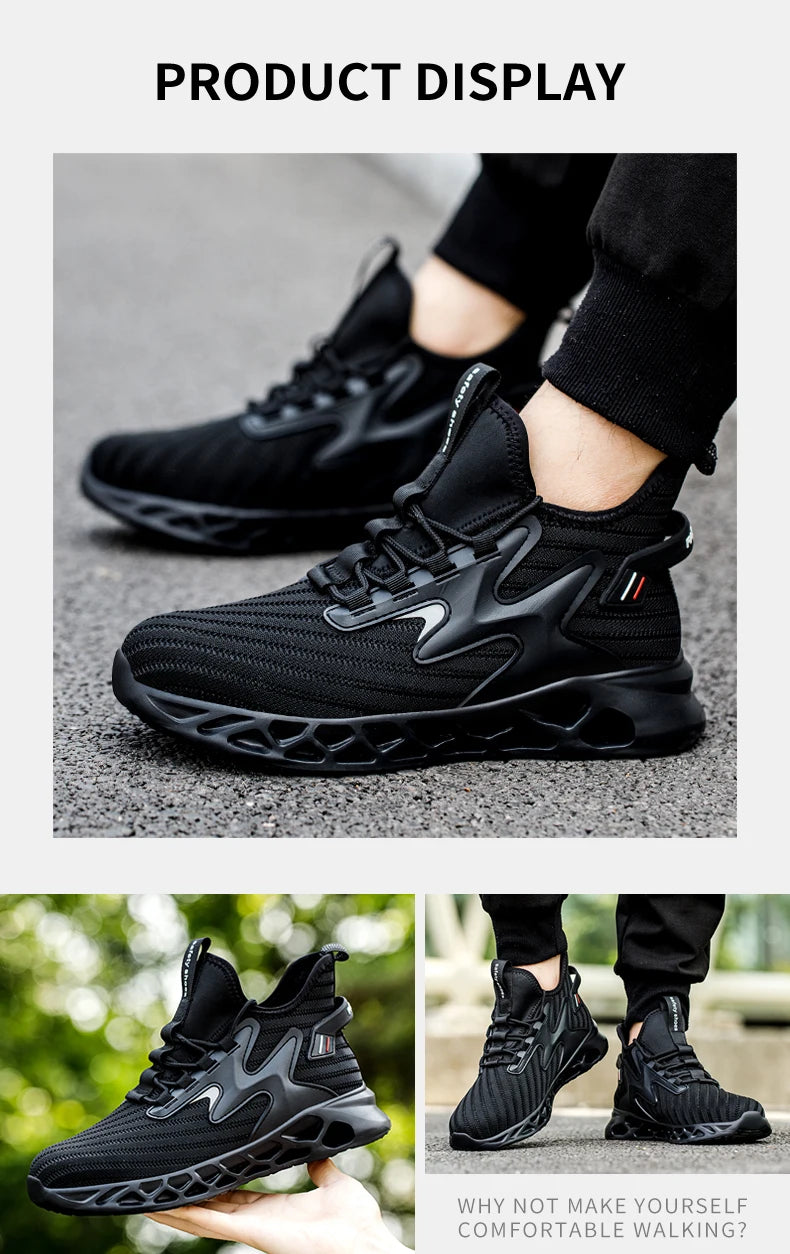 Safety Shoes Steel Toe Boots for Men Comfortable Work Shoes/Anti shock Anti-Drop Work Sneakers Protective Boots