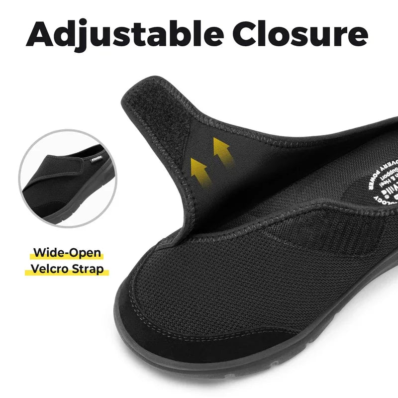 Orthopedic Slippers for Women Wide Fleece Lined Clogs with Arch Support/Recovery Orthopedic Shoes Comfortable Slip-On Footwear