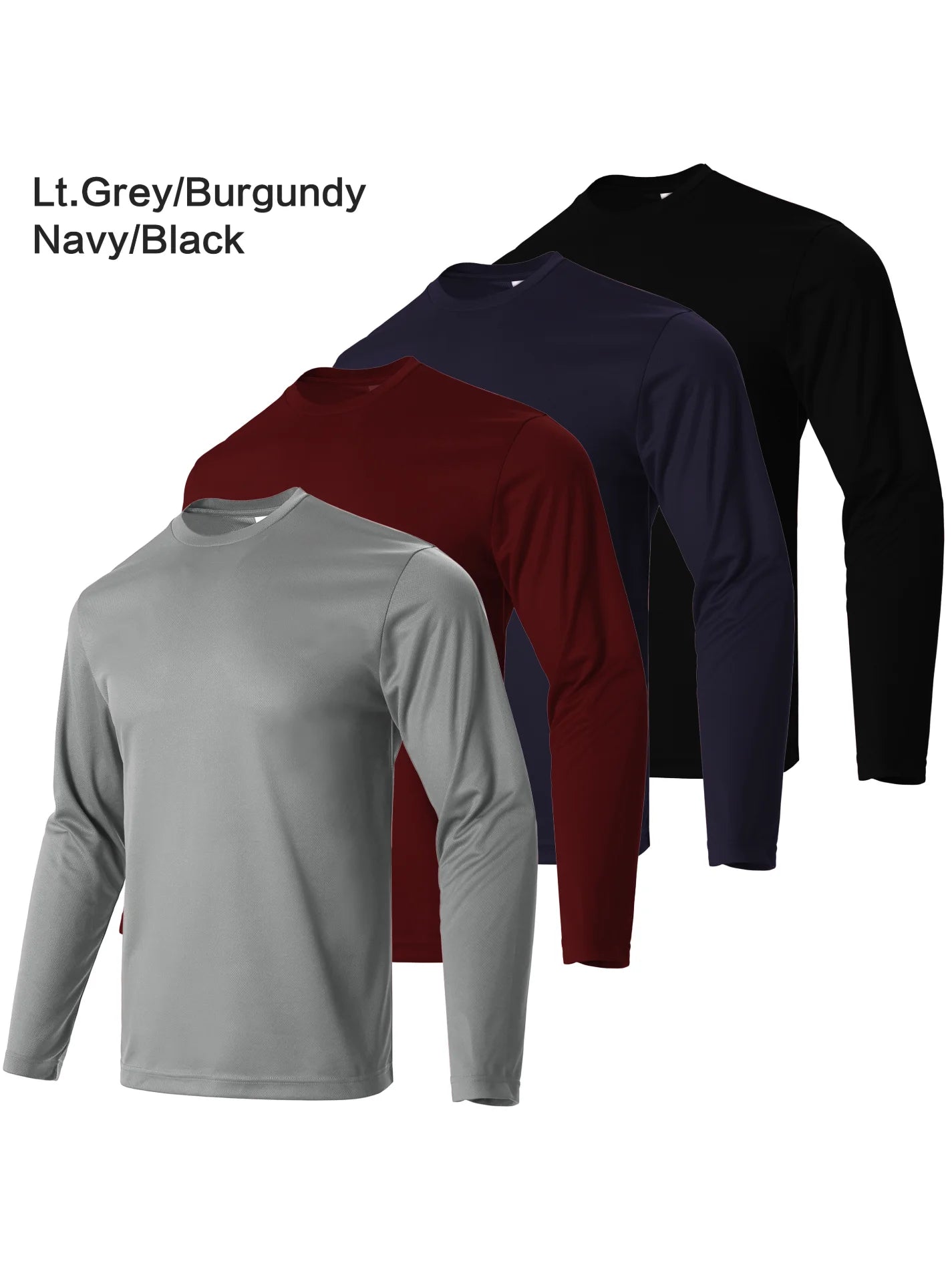 4-piece men's quick drying sports T-shirt men's fashionable casual/breathable long sleeved running and fitness clothing