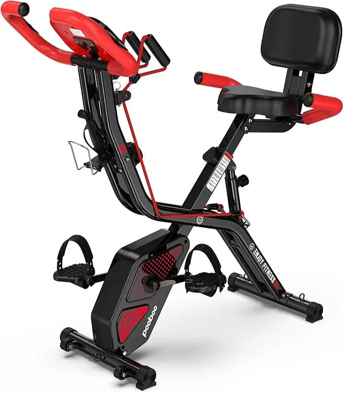 Folding Exercise Bike Foldable/Fitness Stationary Bike Machine Upright Indoor Cycling Bike