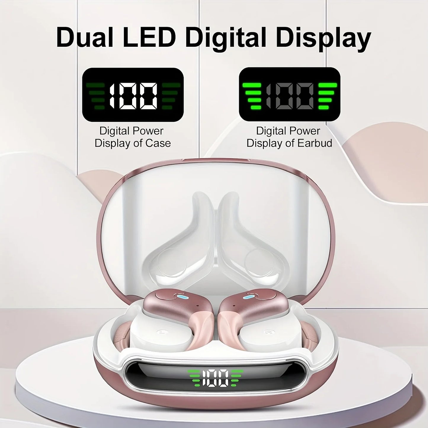 GREATWALL   New Ear-hook Wireless Bluetooth 5.3 Headphones/ENC Noise Reduction HiFi Stereo Sports Earbuds