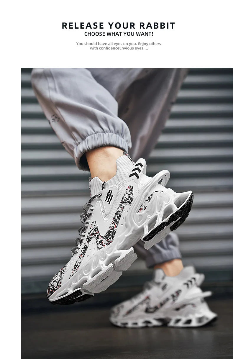 Men's Running Shoes Blade Non Slip Fashion Sneakers/Breathable Mesh Soft Sole Casual Athletic Walking Shoes