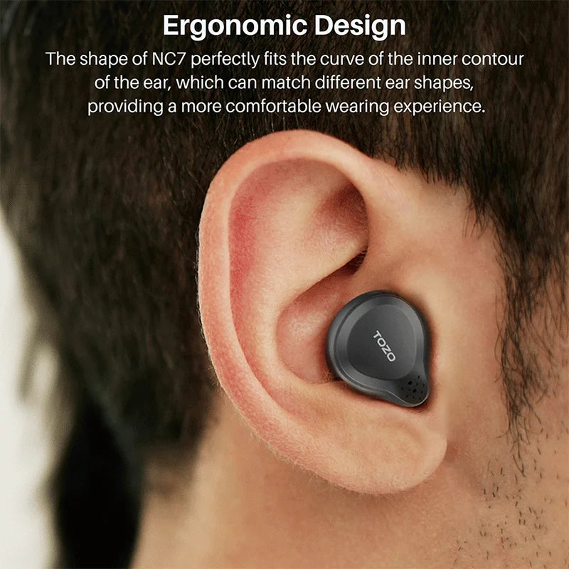Refurbished TOZO NC7 TWS Earbuds In Ear Wireless Bluetooth Headphones/HD Call with Mic Active Noise Cancelling APP Touch Control
