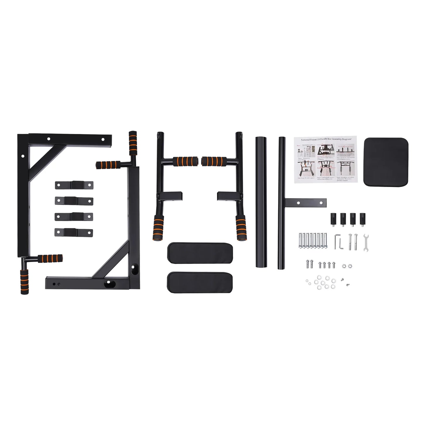 Wall Mounted Pull Up Bar Chin Up bar Multifunctional Dip Station/for Indoor Gym Workout Training Equipment Fitness Dip Stand