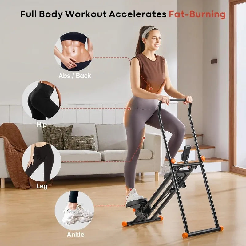 Foldable Stair Stepper Machine - Vertical Stair Climber for Home Gym/Full-Body Cardio Workout Equipment