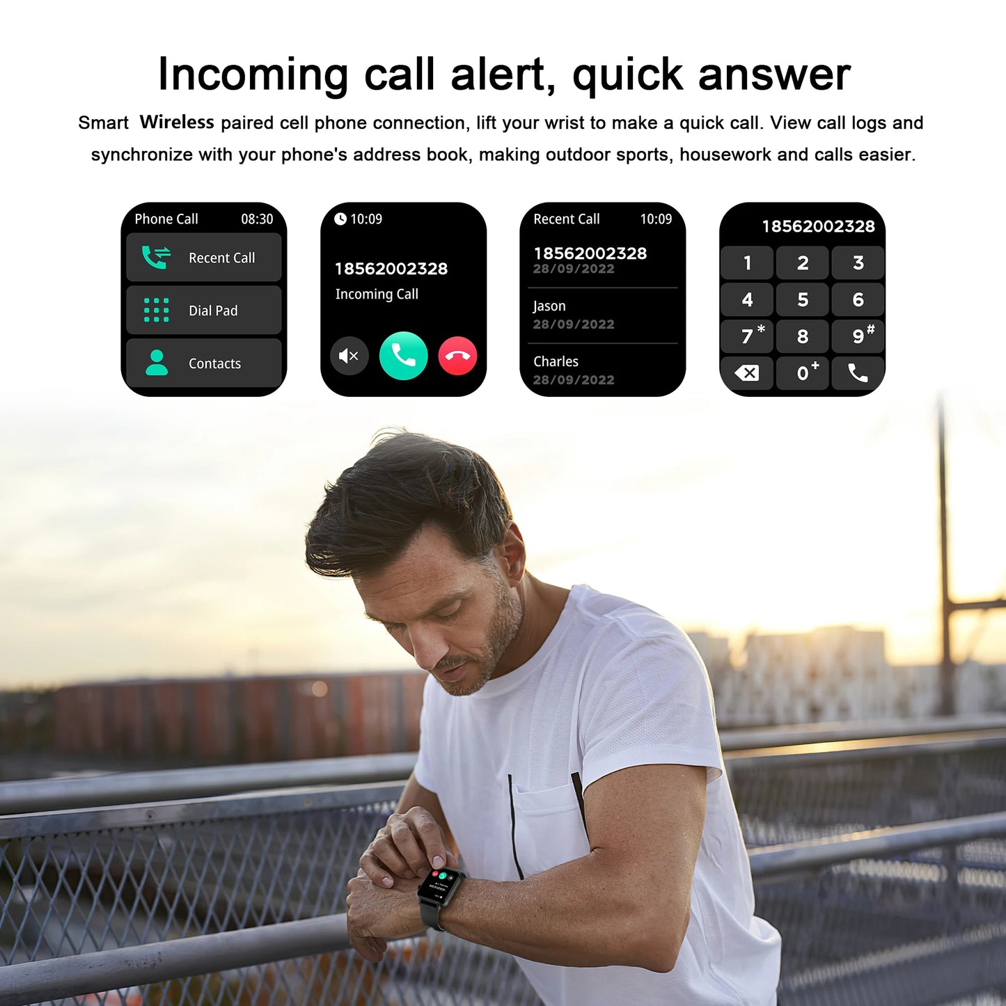 Blackview R30Pro Gray Smartwatch 1.85'' BT Call Waterproof Smart Watch Heart Rate/SpO2 Monitor Man Woman Watches for Android IOS