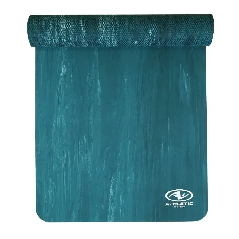 Non-slip treaded, 4mm rubber yoga mat/suitable for high-intensity workouts