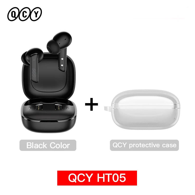 QCY HT05 ANC Wireless Earphones 40dB Active Noise Cancelling Bluetooth/5.2 Headphones 6 Mic ENC HD Call Headset TWS Earbuds