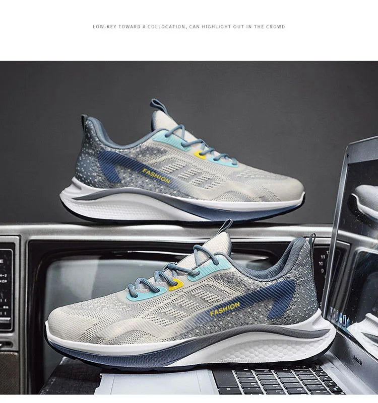 Men's Casual Shoes Men's Fashionable All-Matching Sneakers/Men's Shoes Flying Woven Breathable Mesh Cloth Shoes