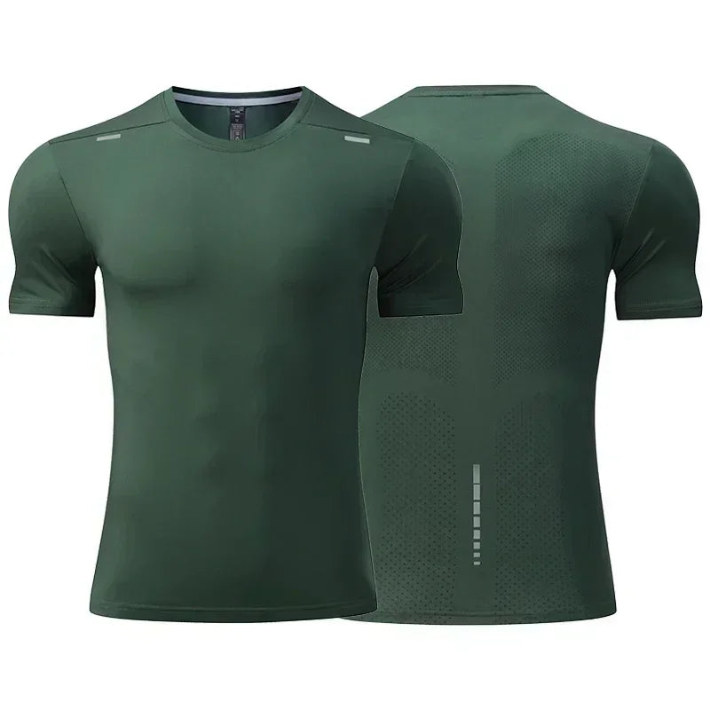Men's Summer Loose Breathable Short Sleeve Outdoor Cycling/Quick Dry Top Running Tracksuits Fitness T-shirts Muscle Tights