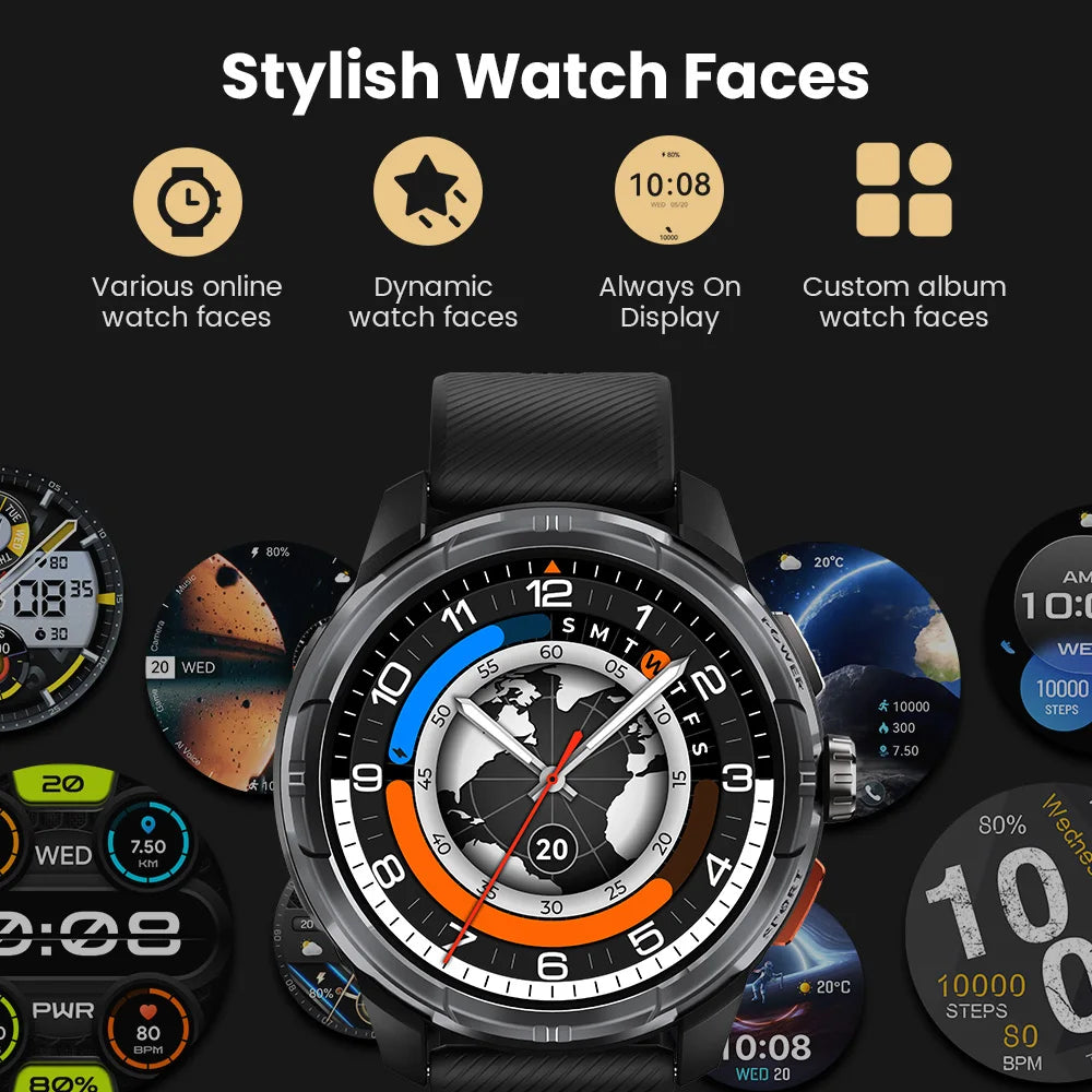 HAYLOU Solar Ultra GPS Smart Watch 1.6” AMOLED Display 60Hz Refresh Rate/Bluetooth Calls 5ATM Water Resistance Sports Smartwatch