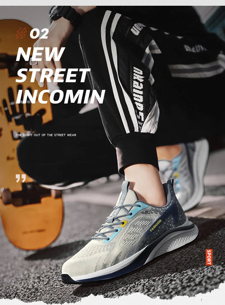 Men's Casual Shoes Men's Fashionable All-Matching Sneakers/Men's Shoes Flying Woven Breathable Mesh Cloth Shoes