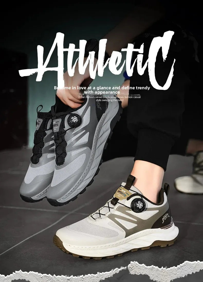 Spring Summer Thin Automatic Buckle Trail Running Shoes Casual/Function Hiking Breathable Outdoor Sports Trendy Footwear