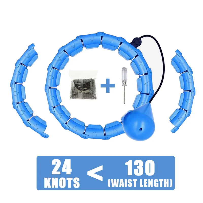 Weighted Hula Circle Hoops for Adults Weight Loss Plus Size/for Adults Smart Exercise 2 in 1 Adjustable with Detachable Knots
