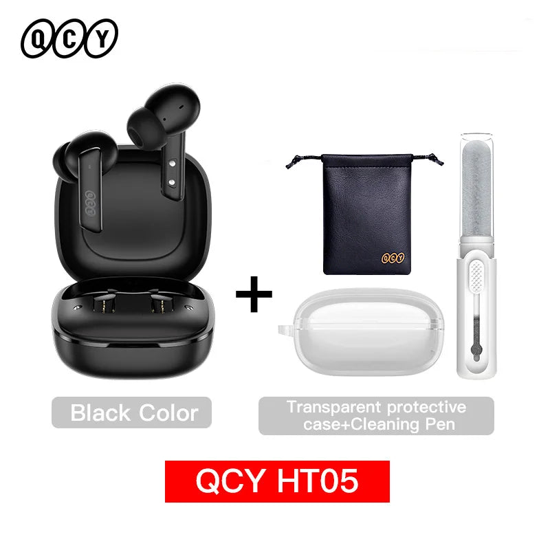 QCY HT05 ANC Wireless Earphones 40dB Active Noise Cancelling Bluetooth/5.2 Headphones 6 Mic ENC HD Call Headset TWS Earbuds