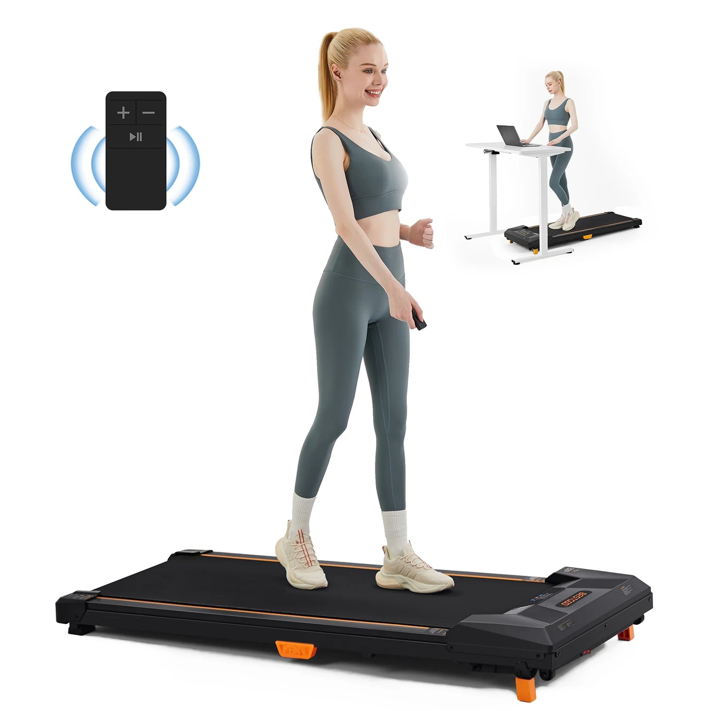 Under Desk Treadmill, Incline Walking Pad Treadmill 330lbs Capacity/2.5HP Portable Treadmills for Home Compact Treadmill Mini