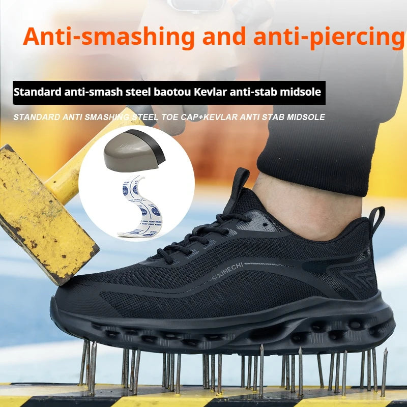 Men's Safety Shoes Anti-Impact Anti-Piercing Lightweight Work Shoes/Lightweight Breathable Sporty Design for Outdoor Work Shoes