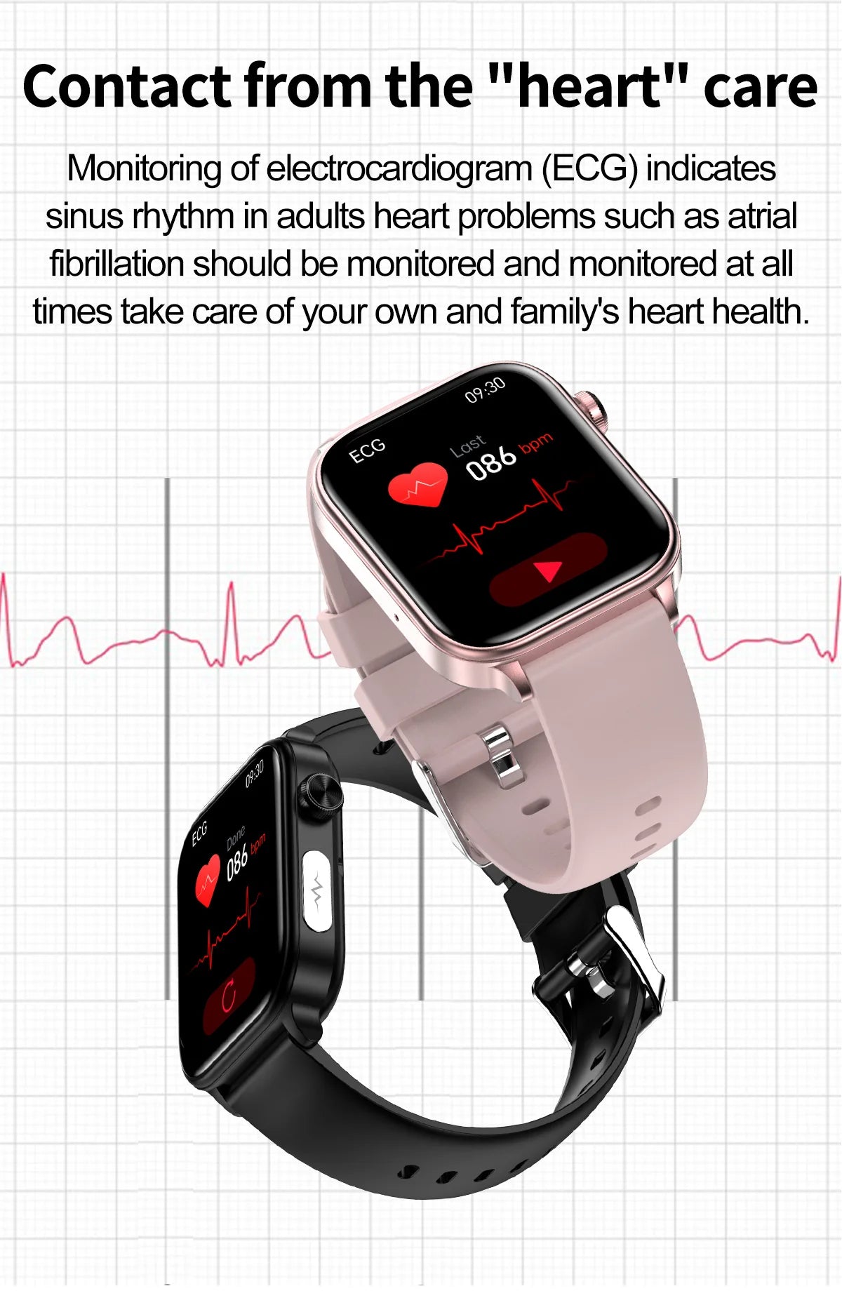 New Al Science Diagnosis Blood Lipids Uric Acid Blood Oxygen/Smart Watch Men ECG+PPG Voice Bluetooth Call Health Smartwatch