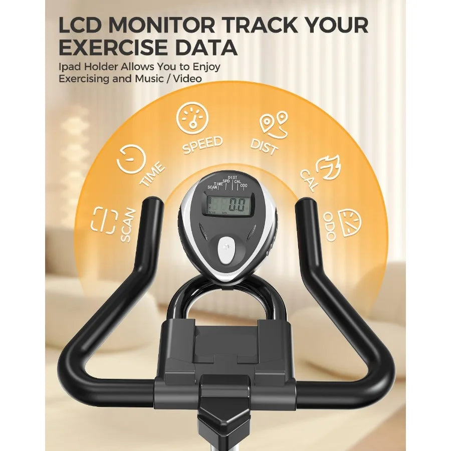 Exercise Bike Adjustable Magnetic Brake Pad Resistance Silent Belt Drive Indoor Cycling Bike for Home Cardio Fitness Stationary